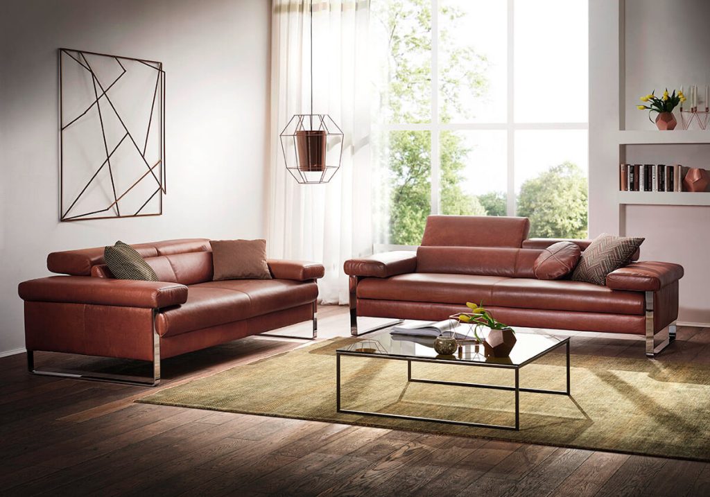 Finn by W.SCHILLIG leather sofa with refined modern design, premium leather upholstery, and optional reclining function for contemporary living spaces